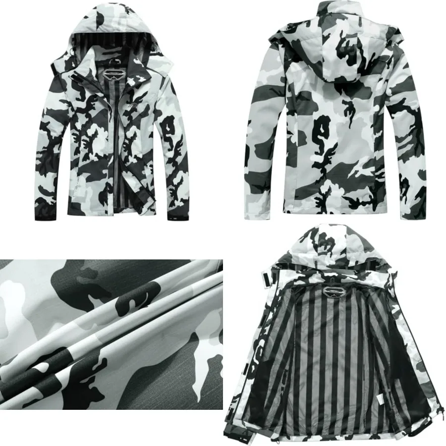 DECKTIN Women's Waterproof Raincoat Lightweight Rain Jacket Detachable Hood Travel Outdoor