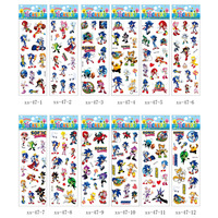 12pcs Sonic The Hedgehog 3D Bubble Stickers Kawaii Anime Three Dimensional Puffy Bulk Stickers Kids Girl DIY Toy Birthday Gift