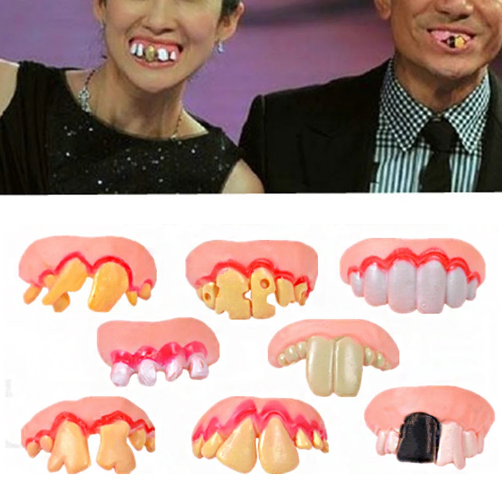 1pc Gags Practical Funny Gags Practical Jokes Prank Freak False Teeth Set Halloween/April Fool's Day Gift Wacky Toys