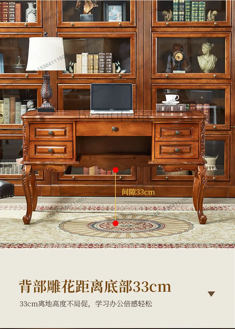yj32 American rural European solid wood computer table calligraphy table