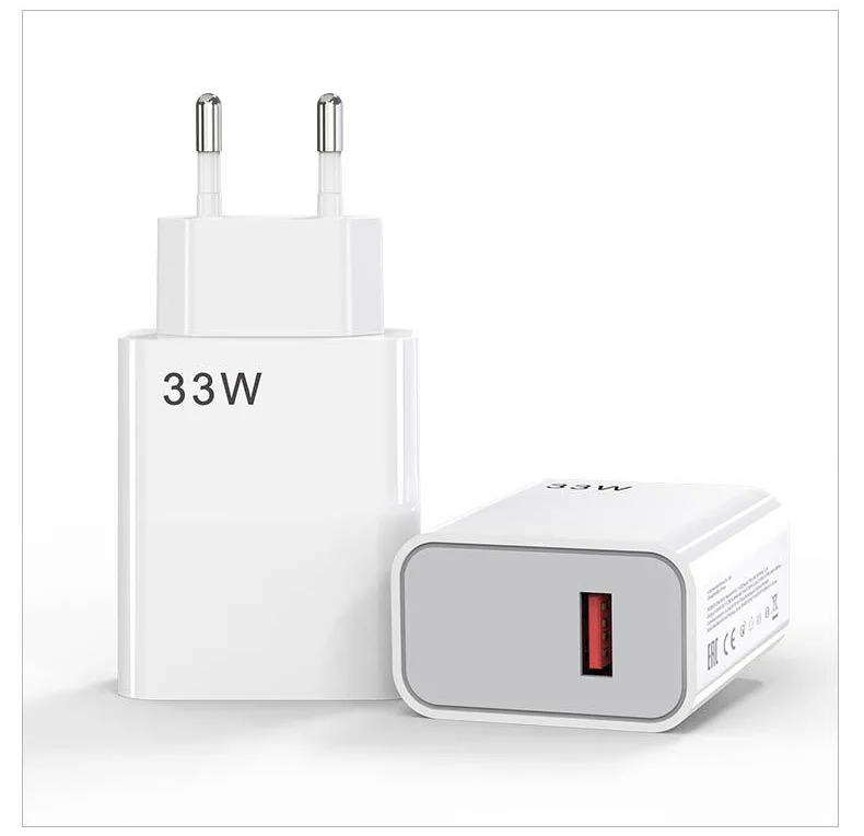 33W mobile phone charger 3.0 fast charging European standard including 6A data cable suitable for various styles of mobile phone