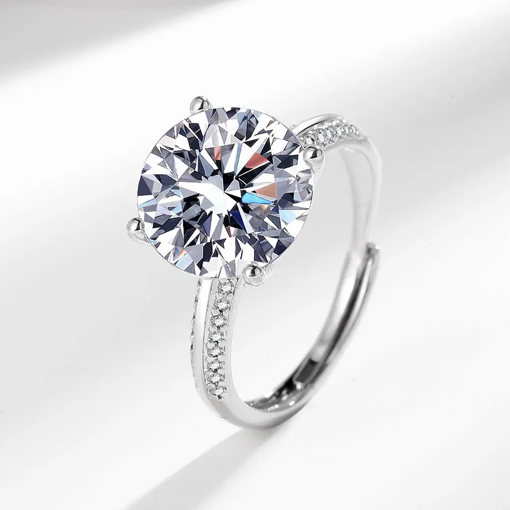 Real 100% 925 Sterling Silver Color Rainbow Cubic Zircon Rings For Women Wedding Lovely Engagement Proposal Ring Accessory