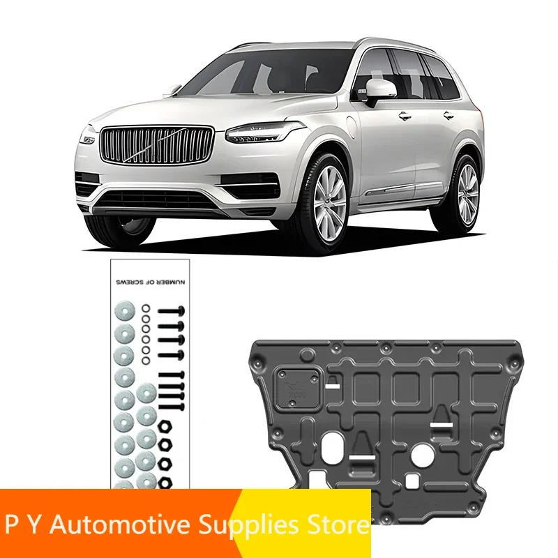 Black Under Engine Guard Plate Splash Shield Mud Fender Cover For Volvo XC90 2018-2023 2019 2020 2021 Mudguard Protector