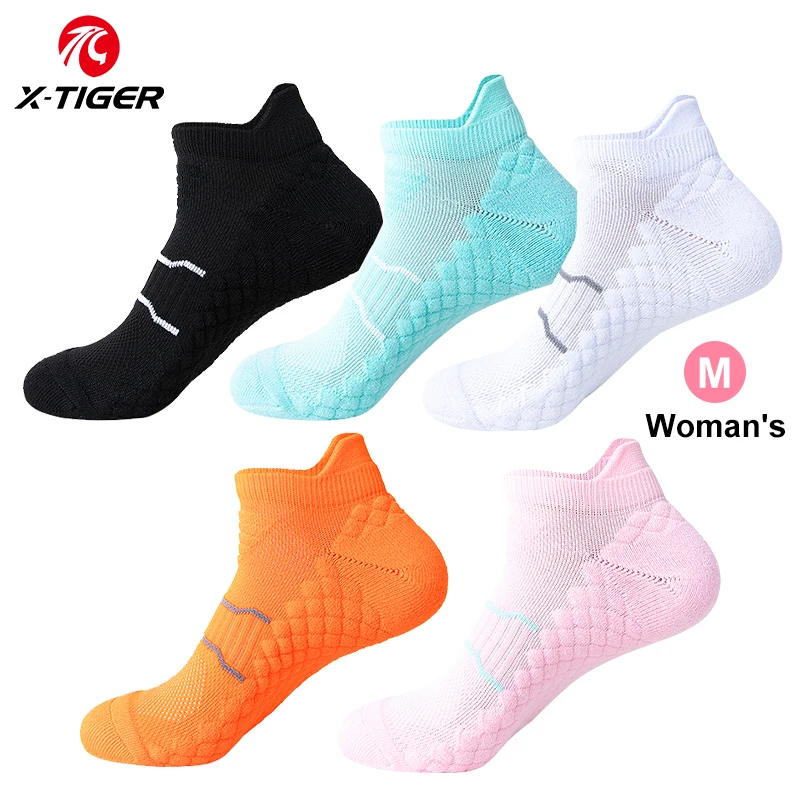 

X-TIGER Women Cycling Socks 3 Pairs Unisex Sport Socks Outdoor Non Slip Bicycle Sports Socks Road Bike Socks Running Football