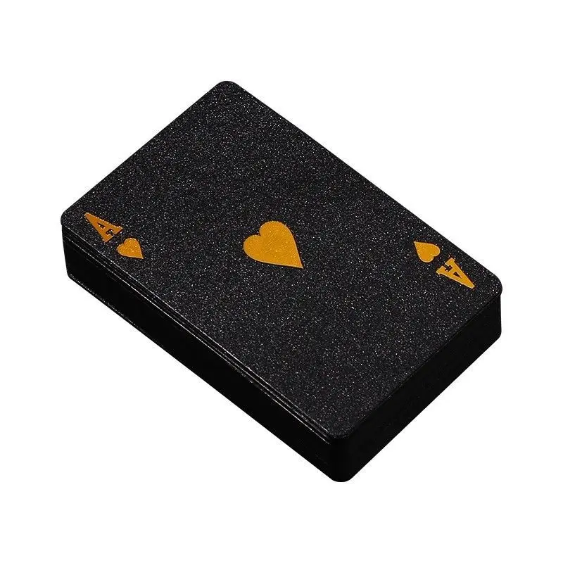 Black Gold Waterproof Matte PVC Playing Cards Durable Scratch-Resistant Card Deck for Adults Party Game Outdoor Camping Travel