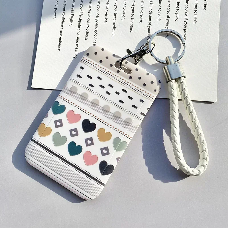 Geometrische Patroon Card Cover Case Mannen Vrouwen Werk Badge Sleutelhanger Portemonnee Student School Toegangskaart Bus Credit Id Kaarthouder tassen