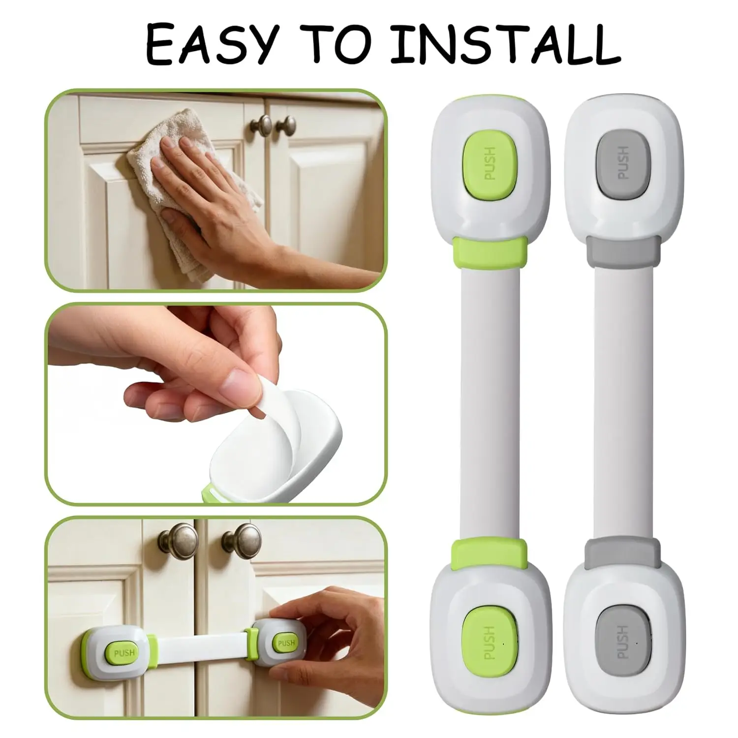 1PCS RV Cabinet Door Lock No Drill Adhesive For Fridge Toilet Oven Furniture Motorhome Furniture Door Safety Lock Accessories view 4