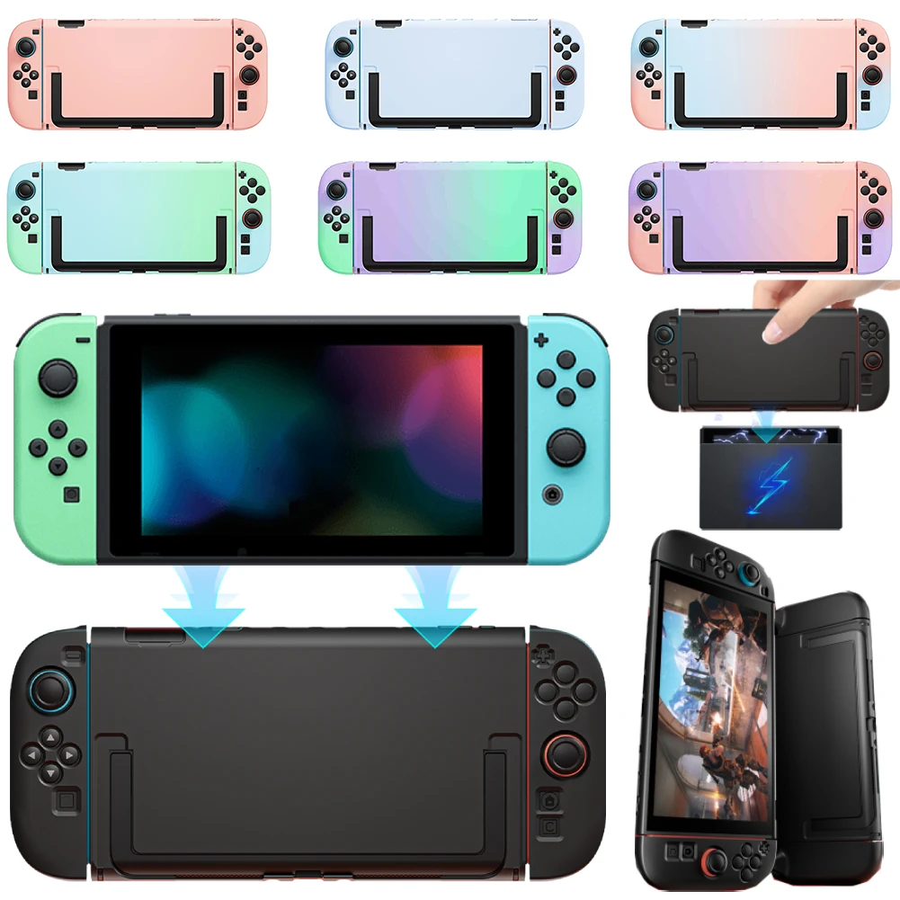 Nintendo Switch 2 用 PC ケース人間工学に基づいたハンドルグリップカバー耐衝撃保護シェルスタンド付き落下防止フルケース Switch2 用