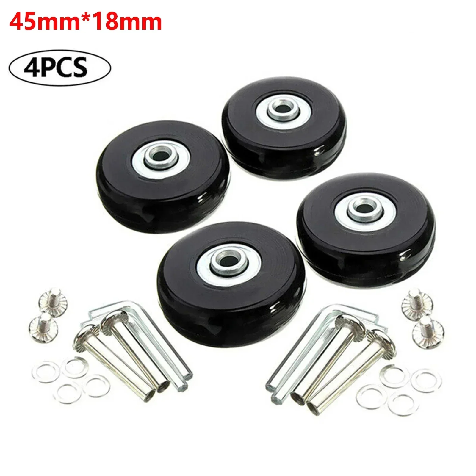 Superior Quality Rubber Wheels for Luggage Suitcase, 4 Pcs Replacement Wheels, Silent and Durable, Easy Install