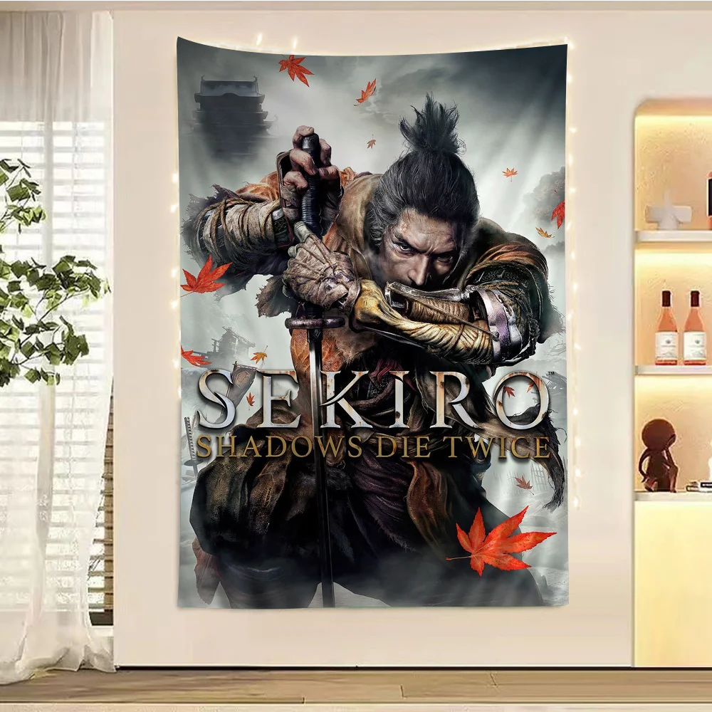 Sekiro Shadows Die Twice Anime Tapestry Hanging Tarot Hippie Wall Rugs Dorm Home Decor