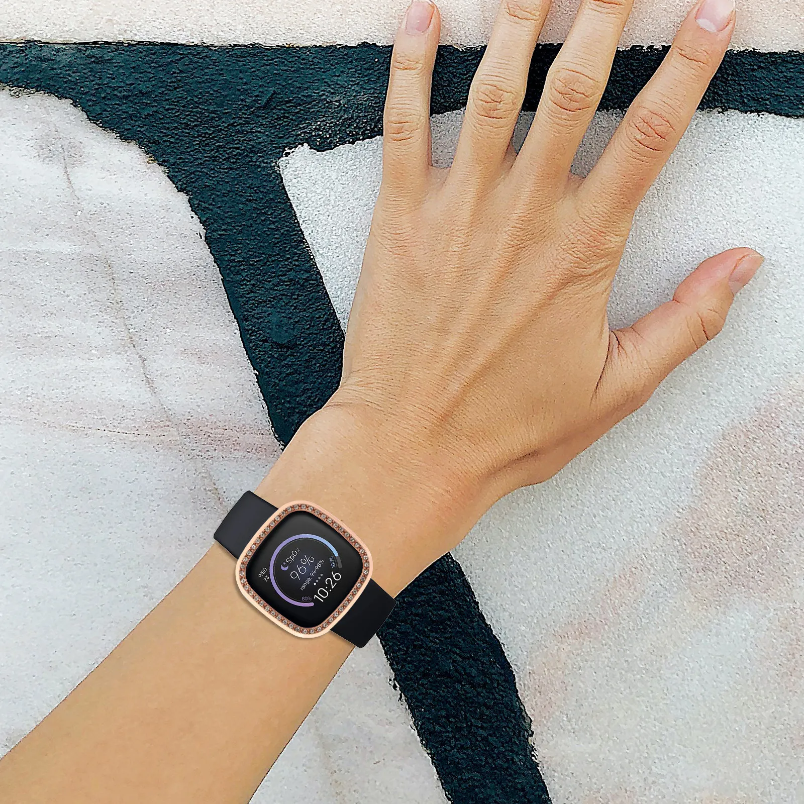 

1Pcs Versa3 Sense Electroplated Protective Shell Environmentally Friendly Flexible Anti-Slip Watch Screen Protector Case