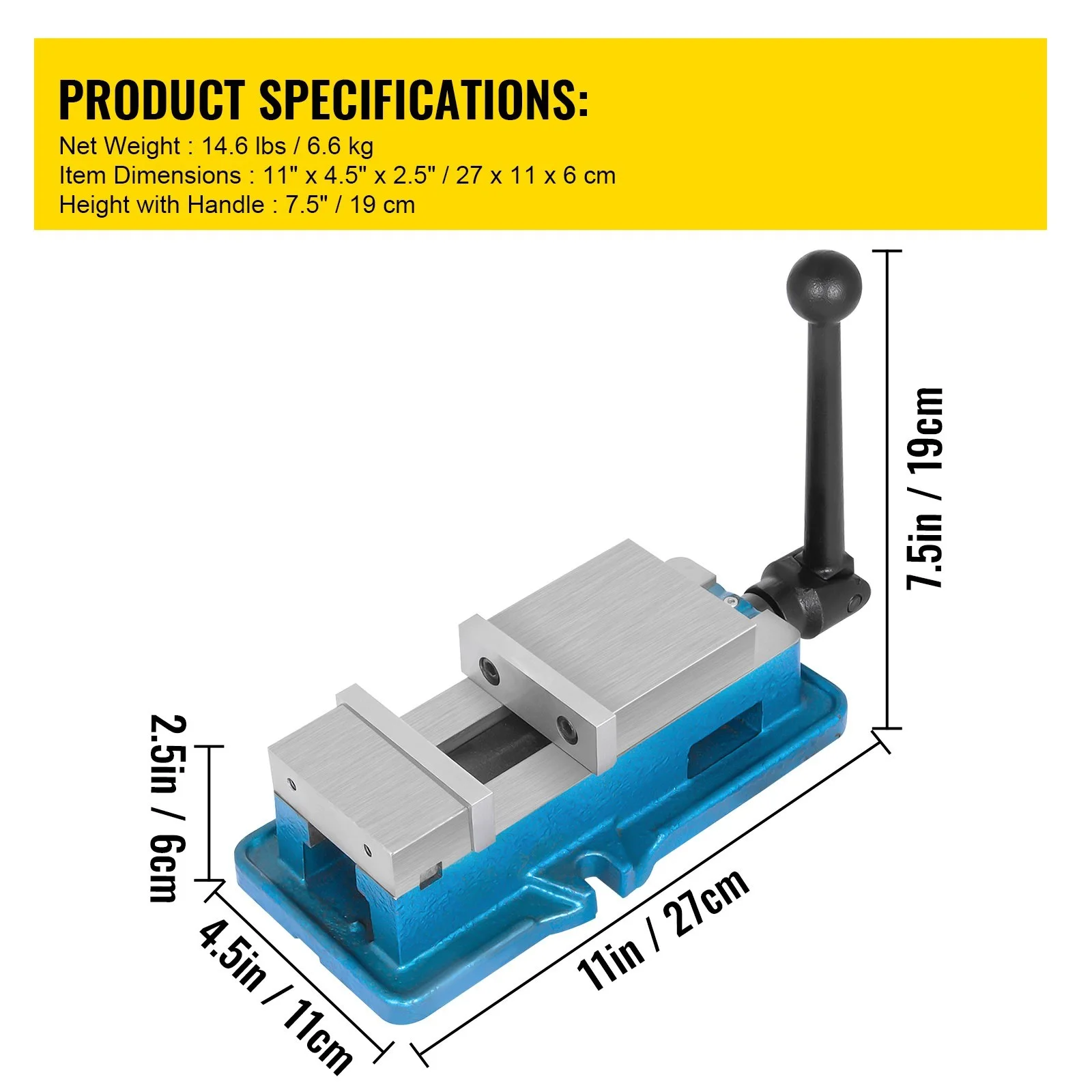 3\'\' Lockdown Vise Milling Drilling Machine Clamp Bench Vice Precise Scale CNC Precision Vise