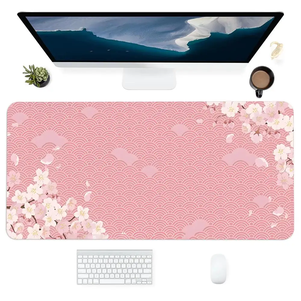 Pink Sakura Mouse Pad Large Gaming Non-slip Desk Accessory Aesthetic Computer Laptop Art Mausepad Tablet Mat Mini PC Playmat