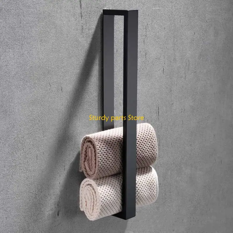 

97QC Stainless steel Towel Holder with Hook Towel Rack Bathroom Storage Shelf Wall Mounted Towel Holder Waterproof