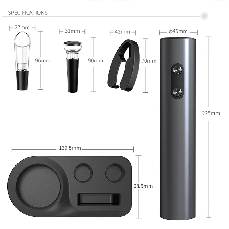 휴대용 전동 자동 병따개 와인 맥주 탄산음료 가정용 주방 도구 홈 바 파티용