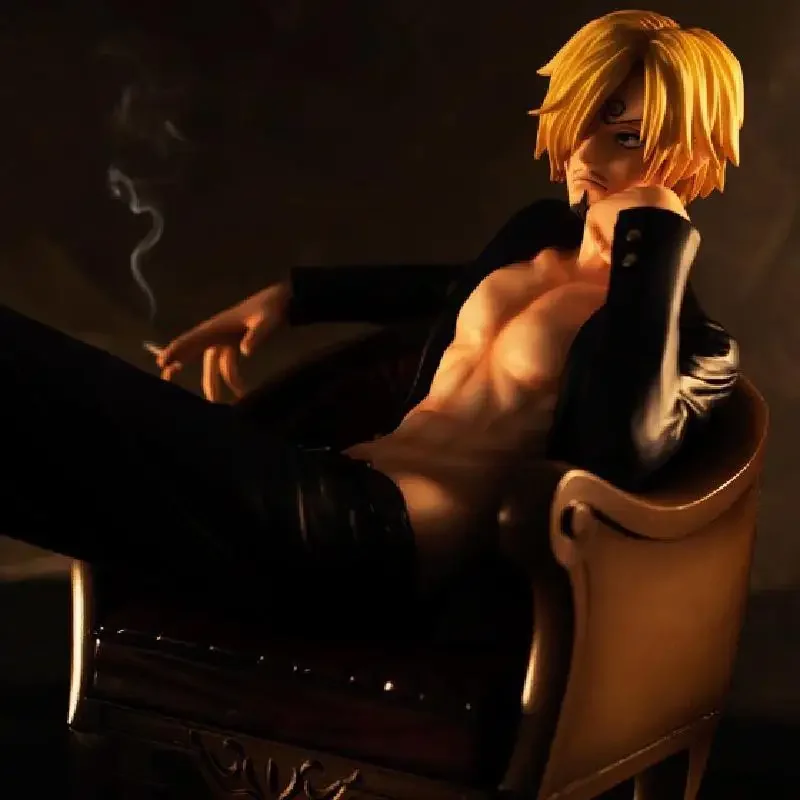 

Anime One Piece Action Figure Vinsmoke Sanji Manga Peripheral Sitting Position Sofa PVC Statue Figurines Collectible Model Toys