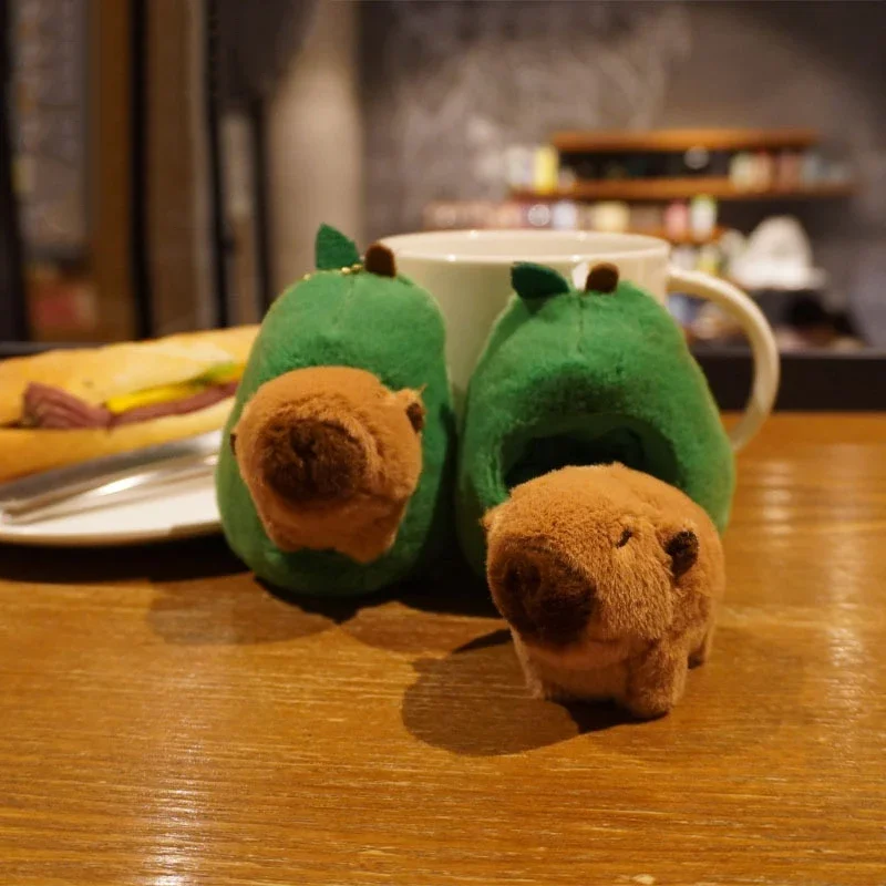 Unikatowa pluszowa maskotka Awokado Kapibara 10 cm; Uroczy breloczek; Nietypowy pomysł na prezent świąteczny; Kawaii zabawka owocowa