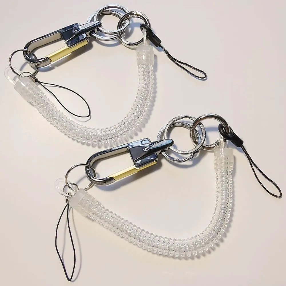 분실 방지 로프 휴대폰 텔레스코픽 끈 펜던트 스프링 휴대폰 스트랩 범용 금속 버클 휴대폰 안전 테더