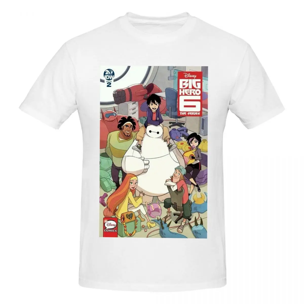 Big Hero 6 T-Shirt for Men Cotton Plus Size T Shirts Men's Short Sleeve Round Neck Summer Clothes Tops S-6XL