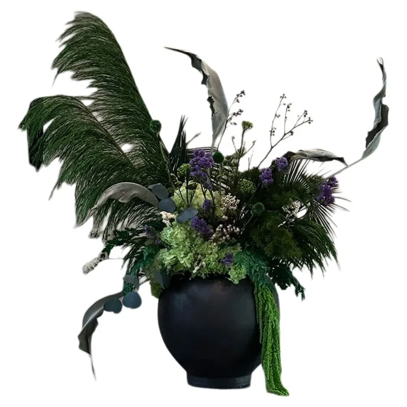 New Chinese-style green immortal floral architecture, hotel restaurant lobby villa tea room front desk decoration ornament