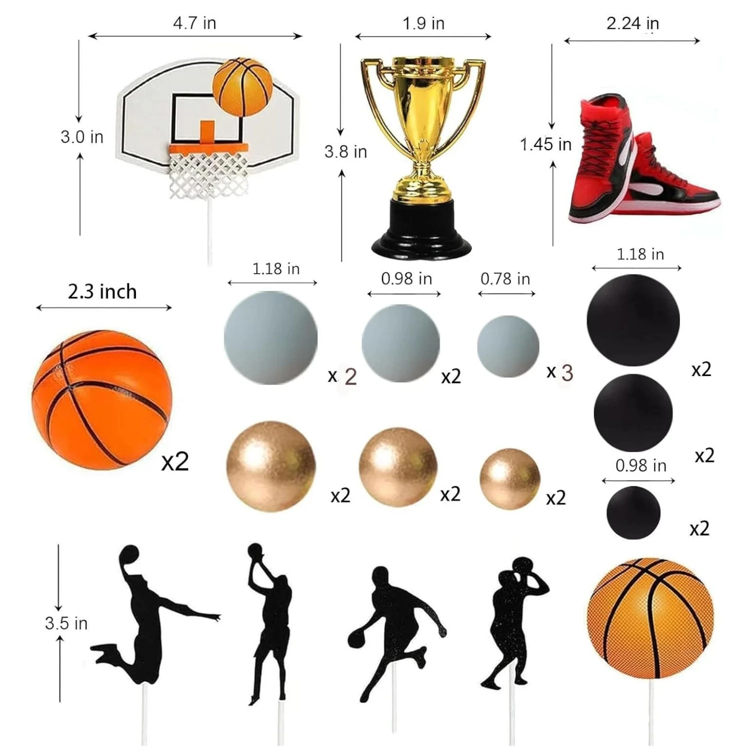 Basketball Cake Toppers 29pcs Basketball Hoop Cake Decorations Sport Cake Party Decorations Sports Party Supplies