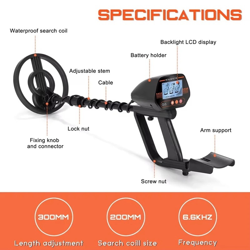 Abmr-detector de metais subterrâneo portátil, alta sensibilidade, praia, tesouro, para crianças, alta precisão, detector de ouro