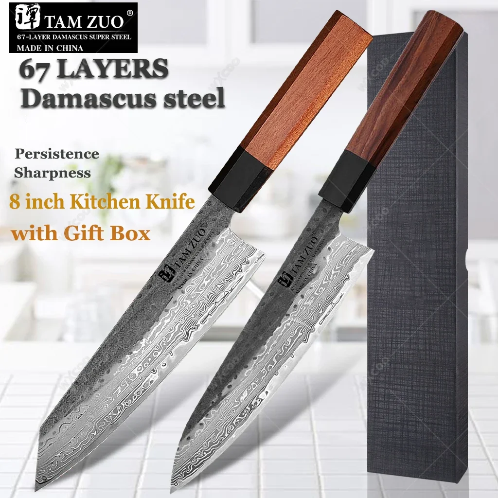 

Damascus Steel Salmon Sashimi Knife Forged Japanese Chef's Knife Meat Cleaver Kitchen Slicing Knife Cooking Accessories with Box