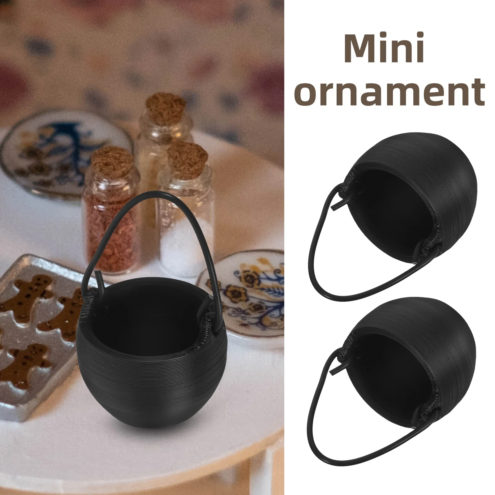 20 stks Mini Ketel Potten Halloween Party Decoraties Kleine Plastic Snoep Containers Met Handvat Beeldjes Ornament Spookhuis