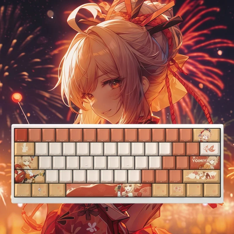 

Genshin Impact Yoimiya тематическая клавиатура аниме высокий внешний вид Cherry High PBT материал по индивидуальному заказу 73/98 клавиш пятисторонняя горячая сублимация