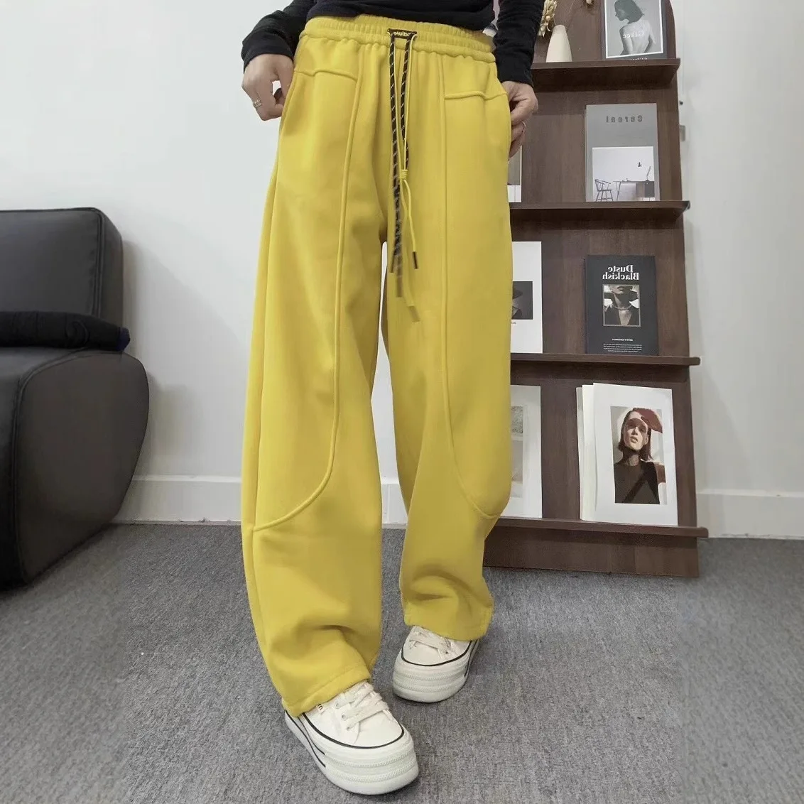 

Y2k Pant Sets None All Season Lace Up Knit Terry Full Length Pants Capris Women's Clothes Special Counter