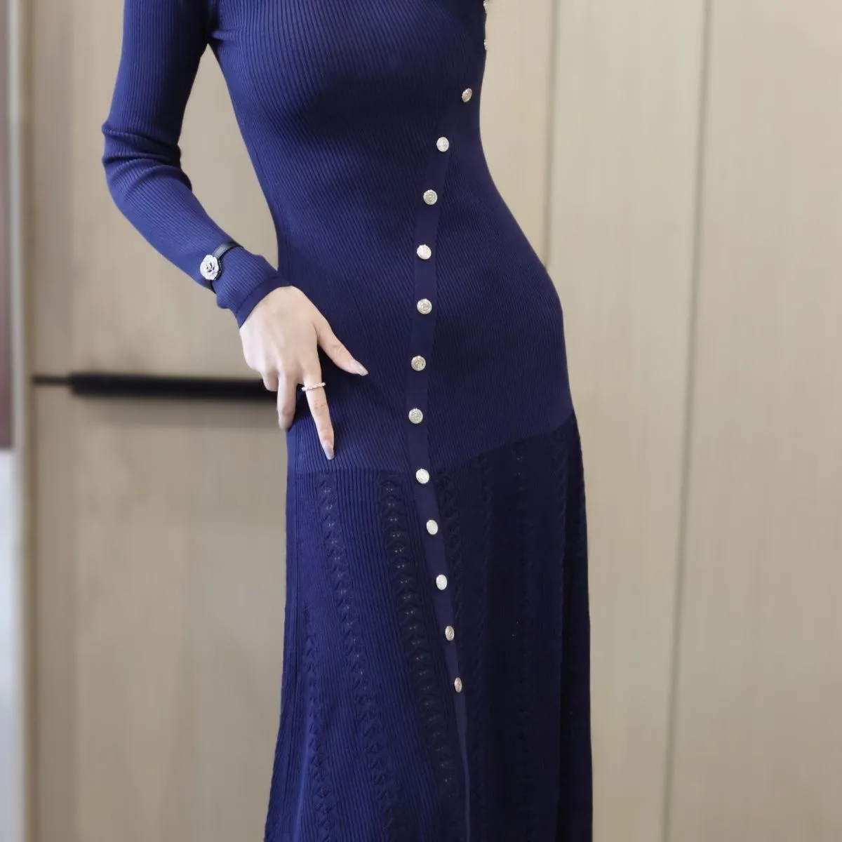 Abiti da donna Abito maniche Estate Rayon Sheer Pearl Audace Argento Orlo impilato Split Dettagliato Nodo Scavato Irregolare Ulzzang