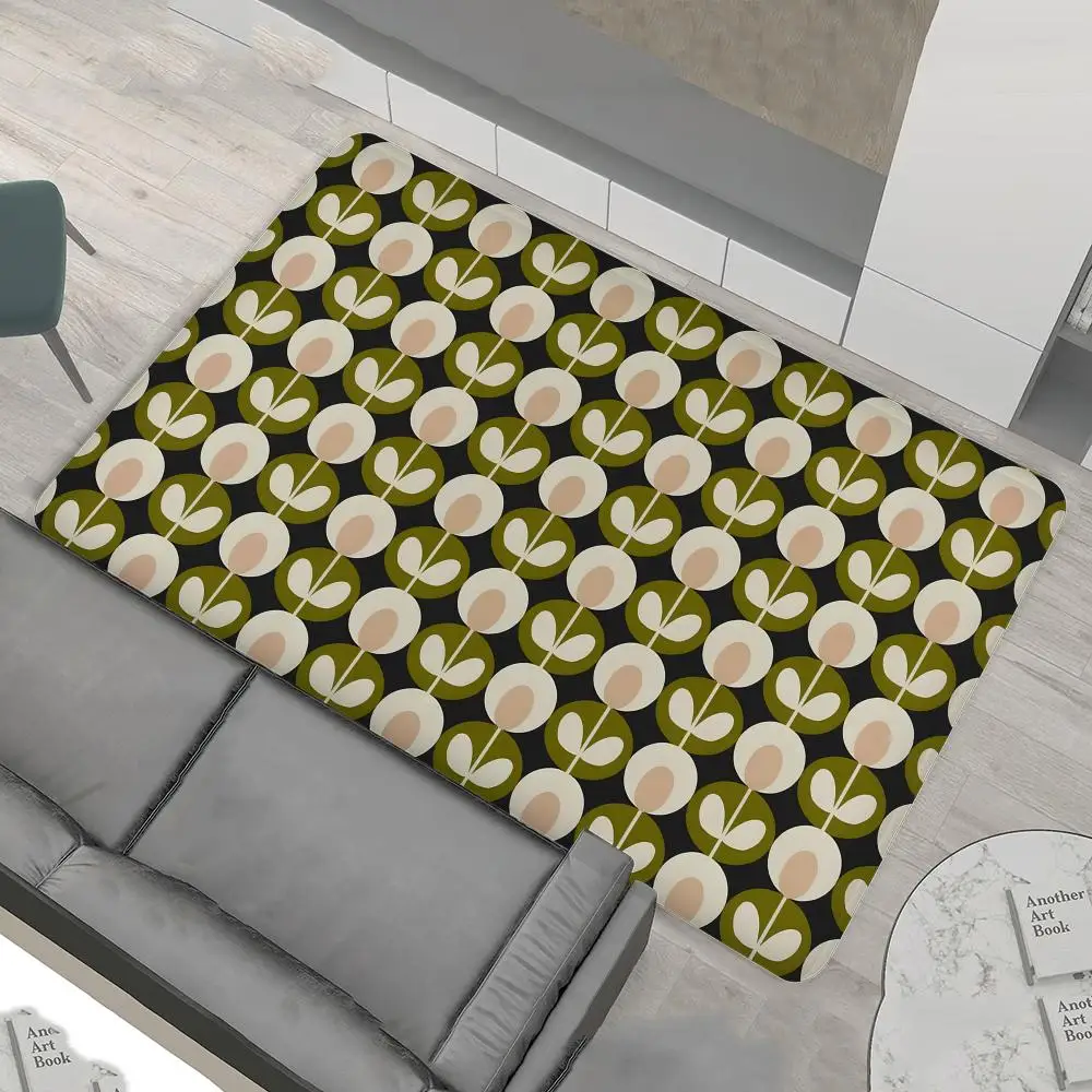 Orla Kiely Leaf Flower Floor Mat Bath Mat Nordic Style Home Doormat Bathroom-Toilet Mats Bedroom Welcome Doormat