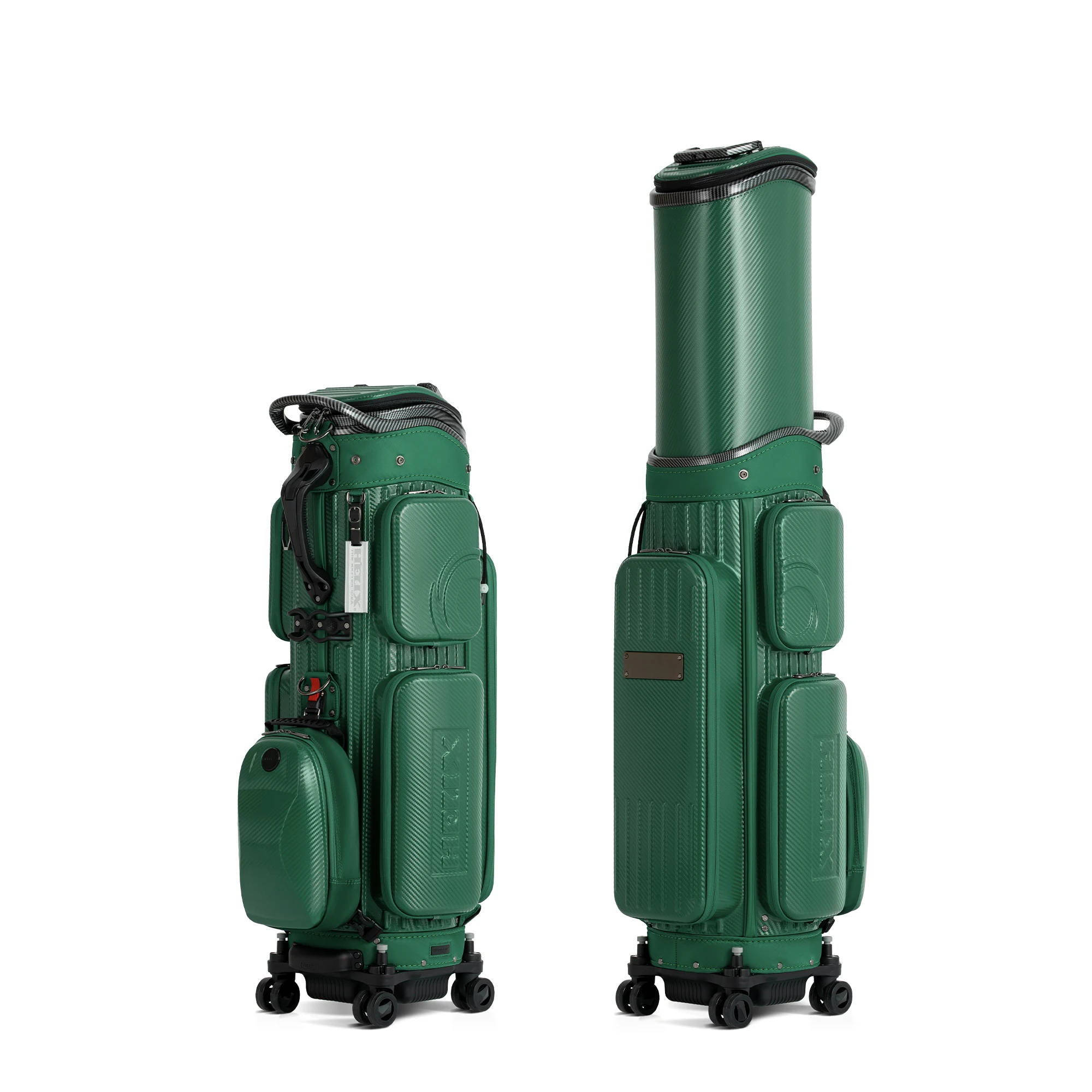 HELIX golftas met 4 wielen voor luchtvaartmaatschappijreizen Hardshell golfreistas met intrekbare bovenklep voor het beschermen van golfclubs