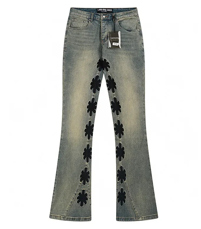 Cross-border Best-selling LOSTSHDWS Jeans Embroidery Logo Casual High Quality Slim-fit Pants LOST SHDWS Denim Trousers