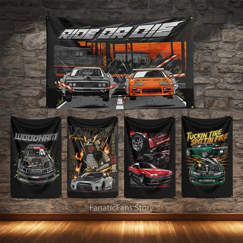 JDM MODIFIED Flag Polyester Digital Printing CAR Flagge Banner For Decoration
