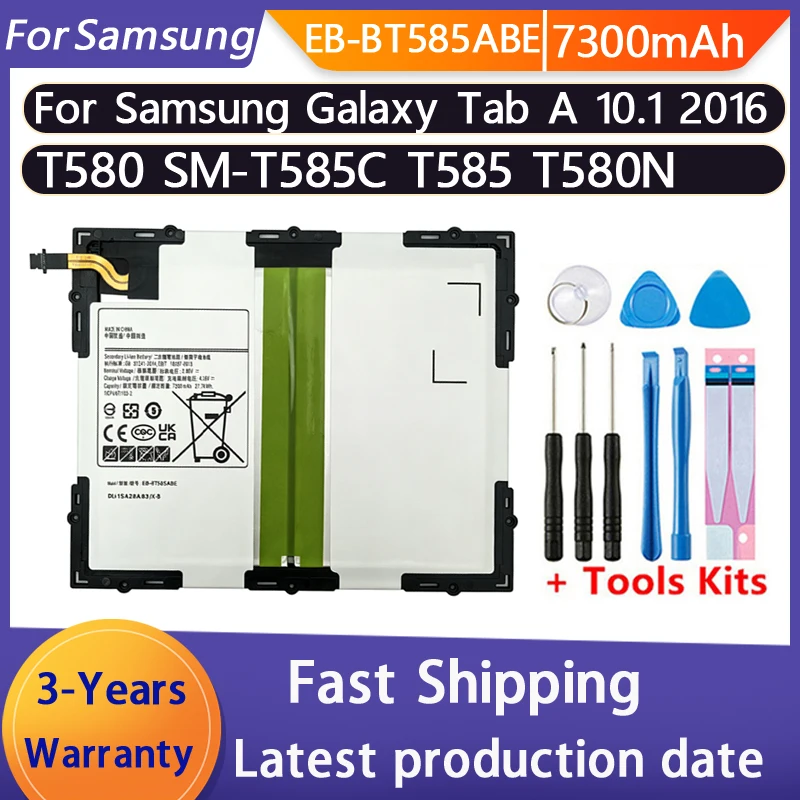 100% EB-BT585ABE EB-BT585ABA Battery 7300mAh For Samsung Galaxy Tab A 10.1 2016 T585C BT580 T585 SM-T585 Batteries+Tools