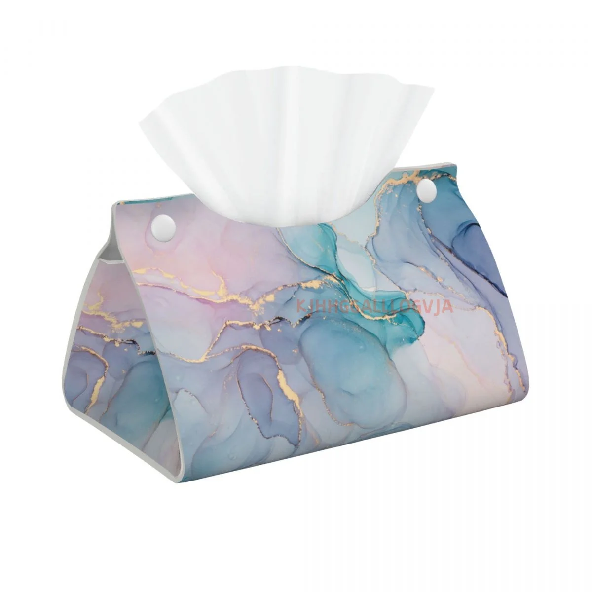 Abstract Teal Purple Gold Marble Facial Tissue Box Cover Rectangular 1908 Pink Green PU Leather Tissue Box Holder