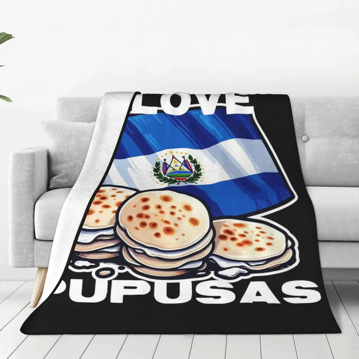 I Love Pupusas El Salvador Flag Blankets Fleece Portable Sofa Throw Blankets For Home Bedroom Travel Throws Bedspread Quilt