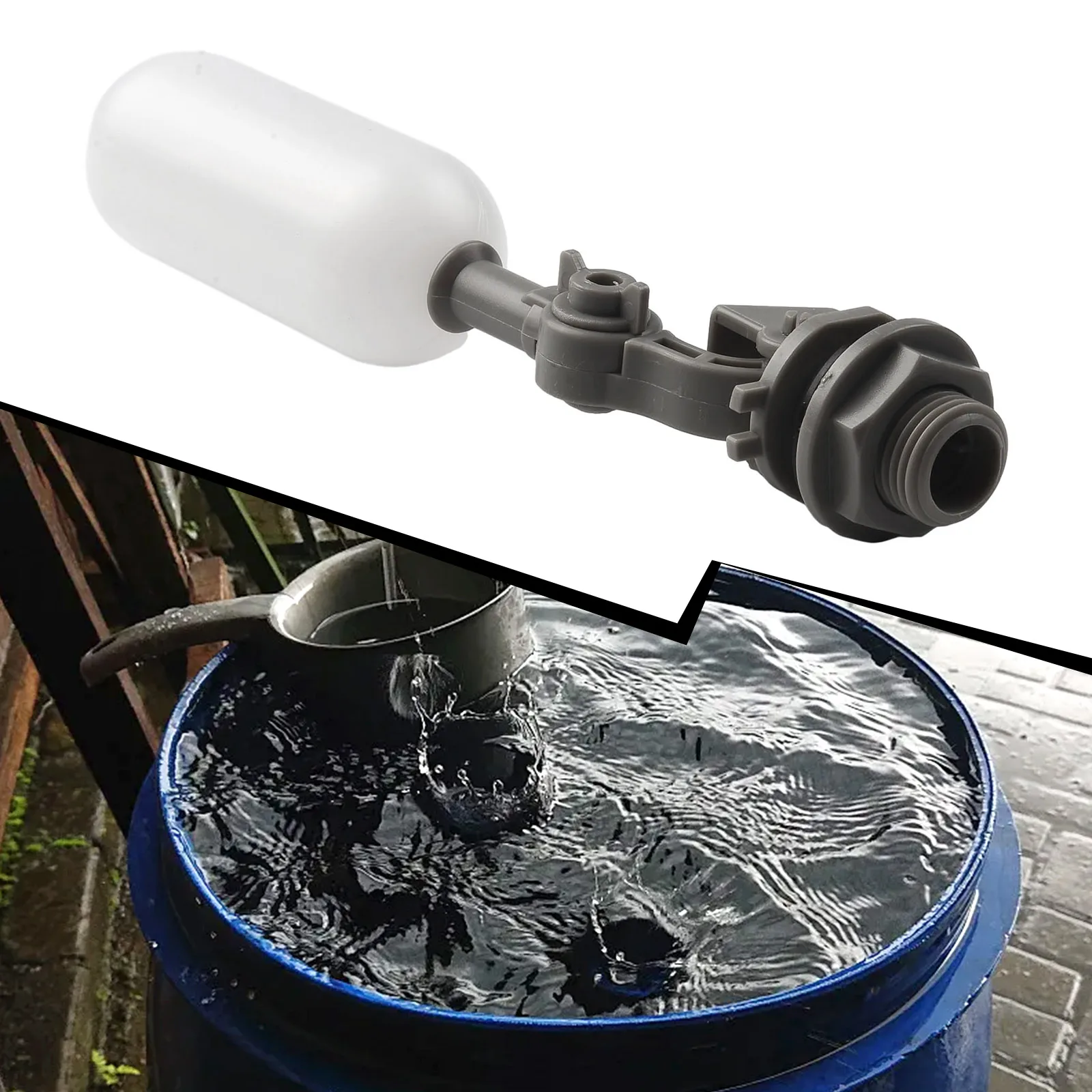 Apagado de válvula de bola flotante, accesorios de flujo de agua grande, material plástico ABS, instalación conveniente y uso flexible