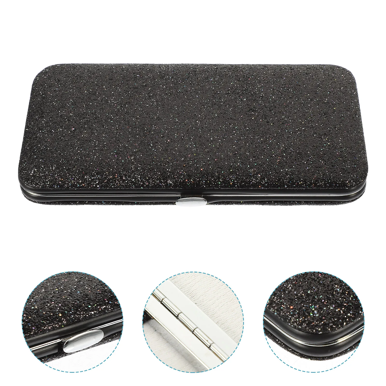 

Eyelash Tweezers Storage Box Black Portable Makeup Tools Case for Lash Extension Tweezer Holder Travel Beauty Bag