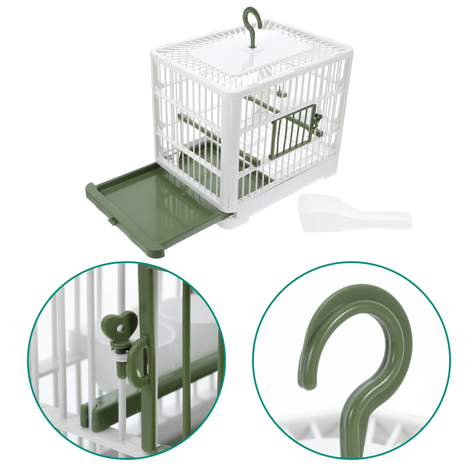 

Foldable Portable Bird Travel Cage Lightweight Parrot Carrier Ventilated Small Bird Travel Cage Cart Parakeet Cages