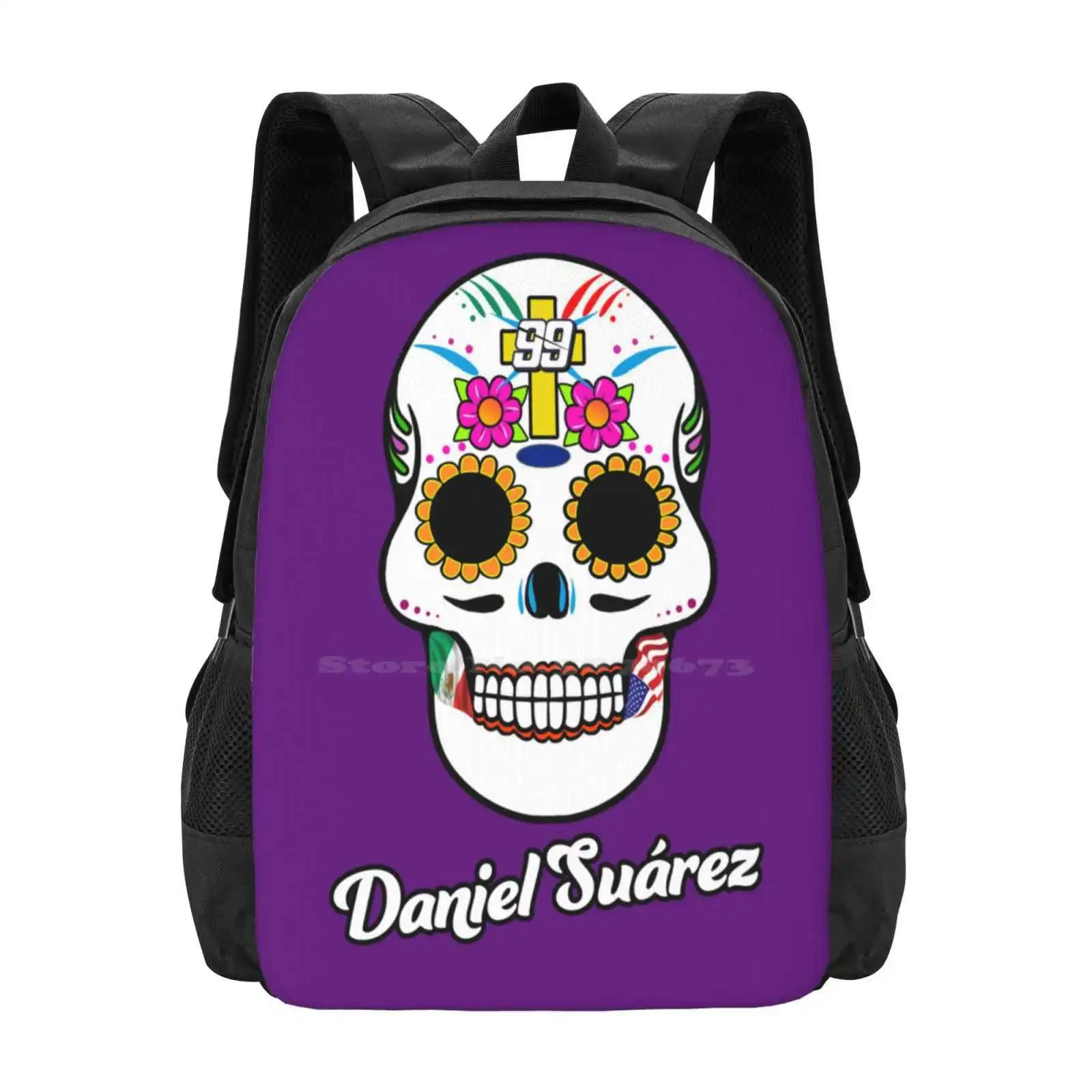 Daniel suarez กระเป๋าเป้สะพายหลังลาย3D กระเป๋านักเรียน Daniel suarez trackhouse Racing Chastain Sugar Skull Daytona 500