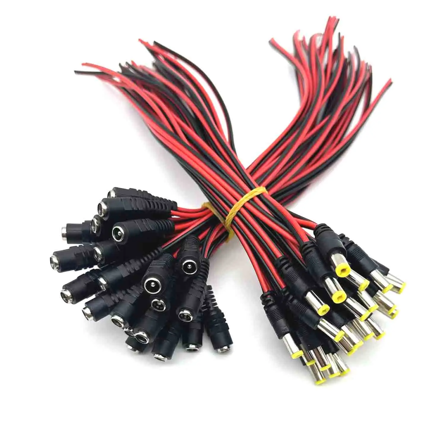 

50pcs 5.5x2.1mm Male Female Plug 12V Dc Power Pigtail Cable Jack for Cctv Camera Connector Tail Extension 12V DC Wire