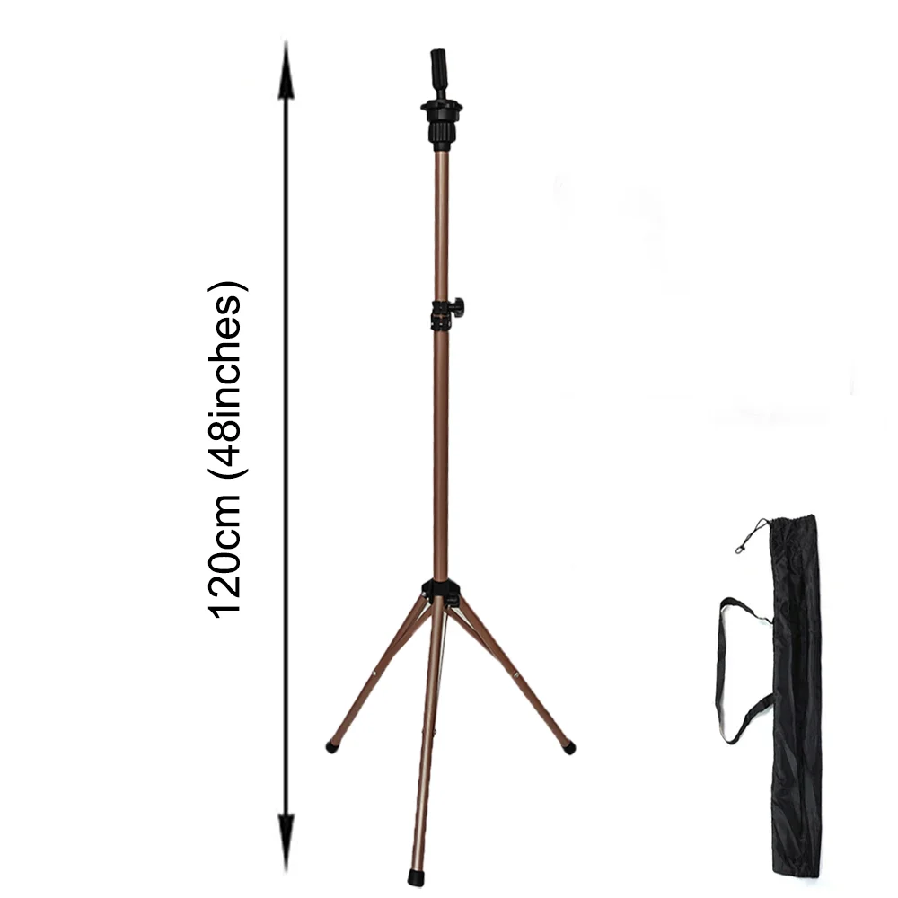 120Cm Mannequin Head Holder Tripod Stand For Hairdressers Salon Training Head Strong Adjustable Wig Stand Tripod For Wig Making