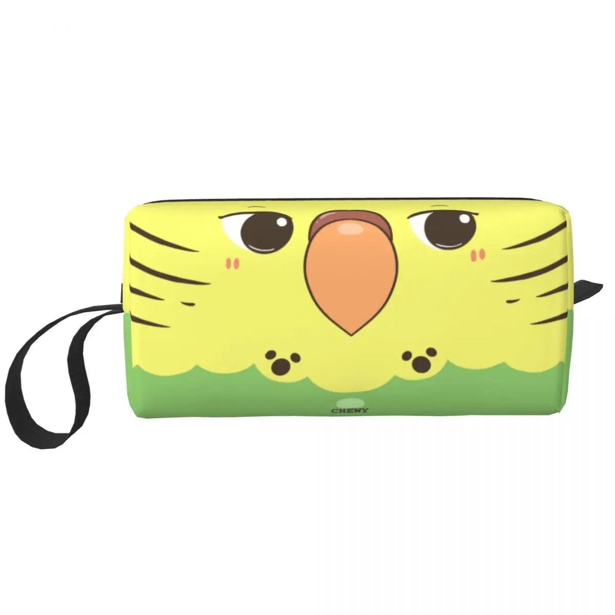 Funny Parrot Bird Chewy Face Cosmetic Bag Women Kawaii Large Capacity Psittacine Makeup Case Beauty Storage Toiletry Bags