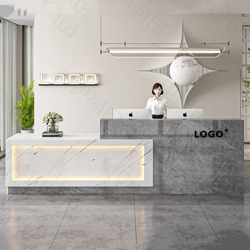 Wooden Stylish Reception Desks Beauty Salon Glamour Checkout Reception Desks Office Modern Mostrador Commercial Furniture