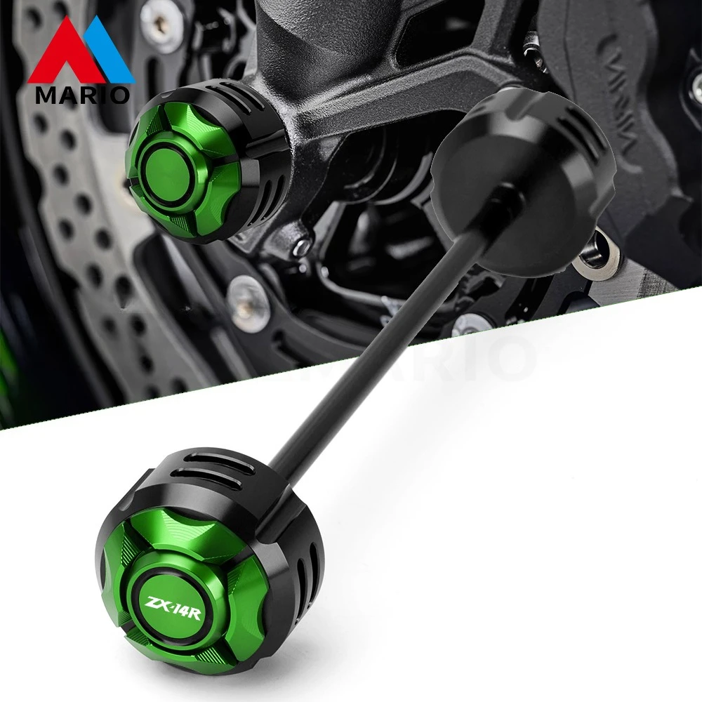 

Motorcycle Accessories Alumimun Front Axle Fork Crash Sliders Wheel Protector For ZZR1400 ZZR 1400 ZX-14R ZX14R ZX 14R