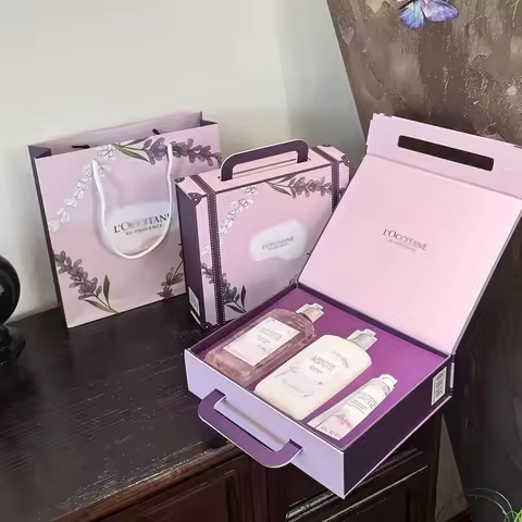 라벤더 워싱 앤 케어 3피스 샤워 젤 바디 로션 핸드 크림 선물 상자 모이스춰라이징 딥 클렌징 세트