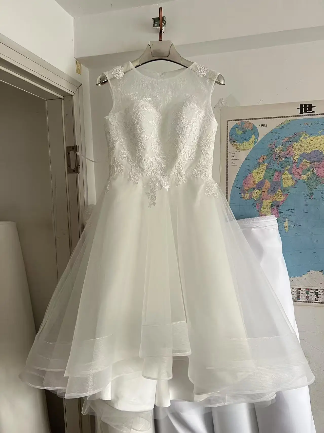 Customized Sexy Simple Lace  Short Beach Bohemian Boh Wedding Bride Dresses Gowns Short  Appliques wedding dress image 2