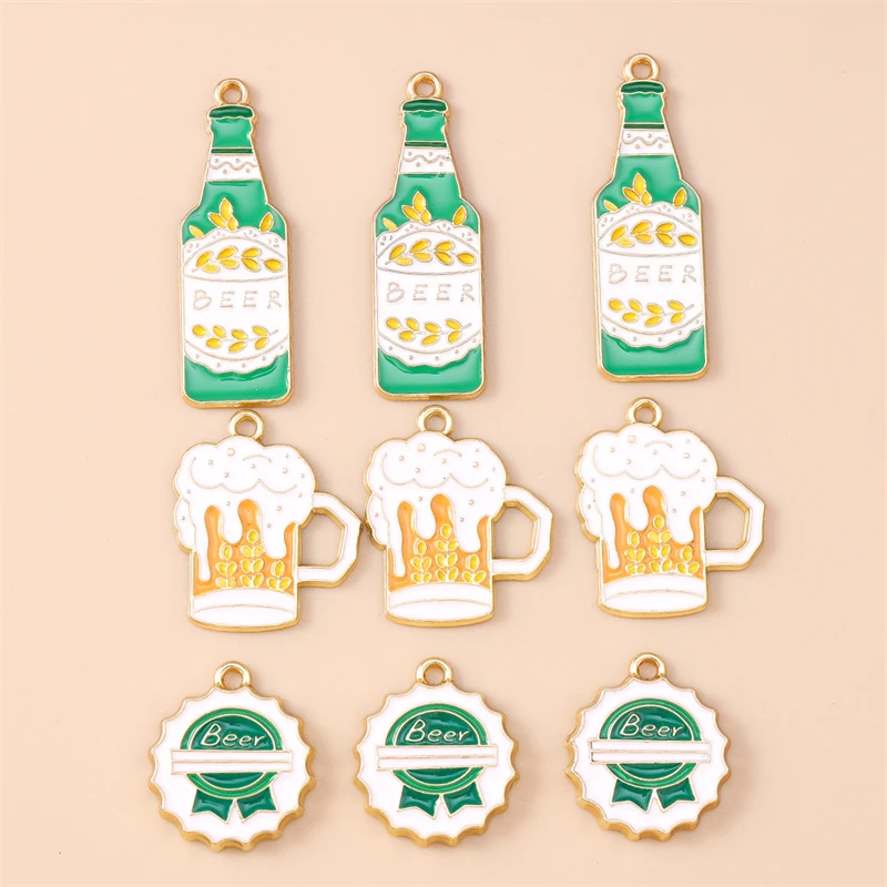 

20pcs Cute Enamel Summer Drink Beer Charms Pendants for Jewelry Making Drop Earrings Necklaces Bracelets DIY Crafts Accessories